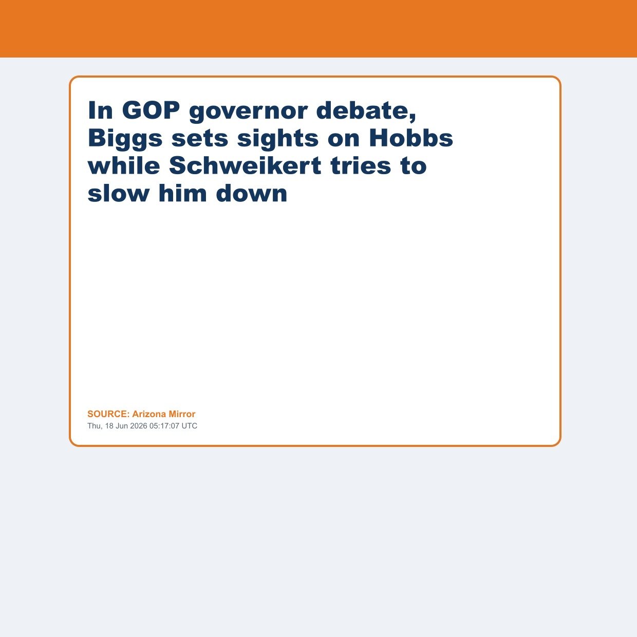 In GOP governor debate, Biggs sets sights on Hobbs while Schweikert tries to slow him down