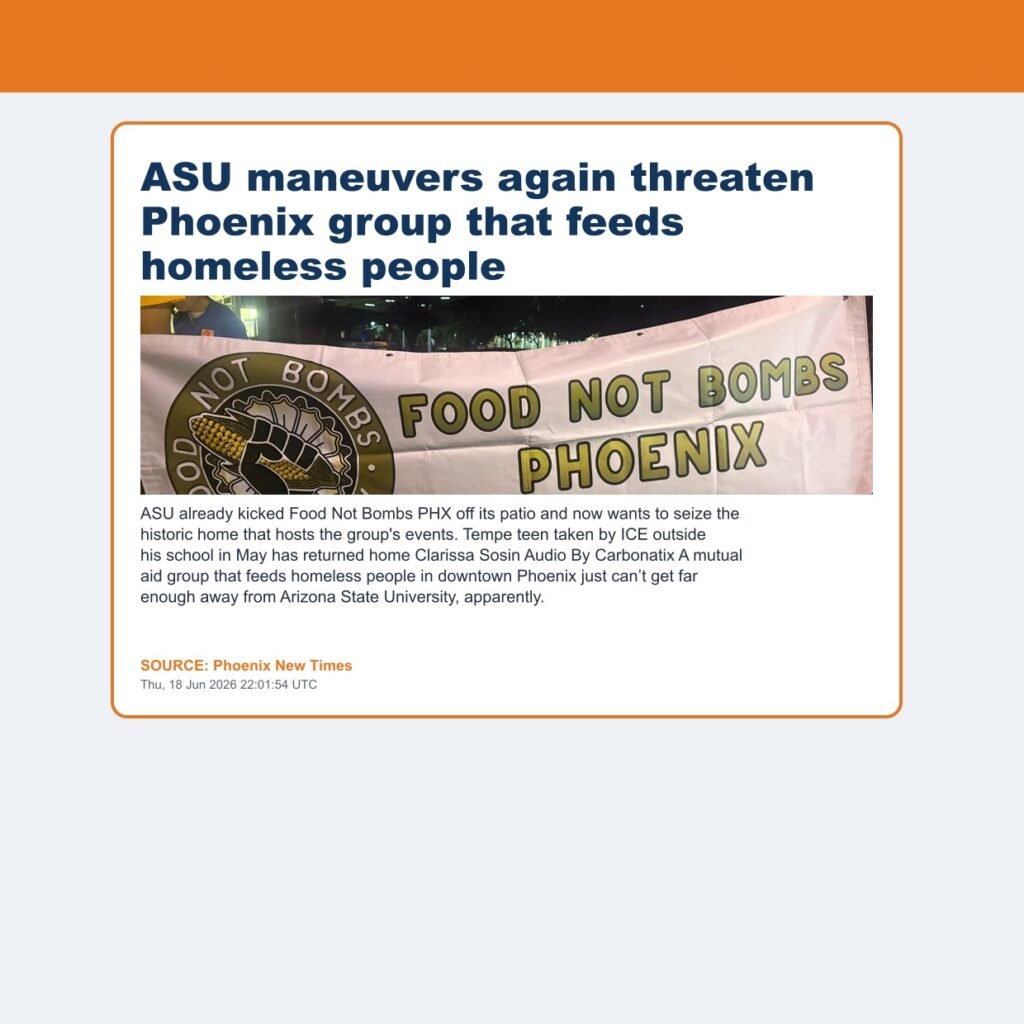 ASU maneuvers again threaten Phoenix group that feeds homeless people