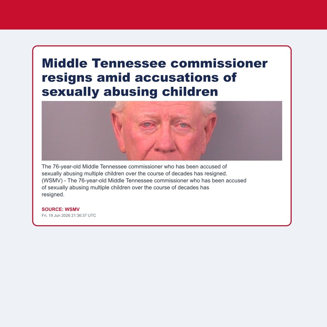 Middle Tennessee commissioner resigns amid accusations of sexually abusing children