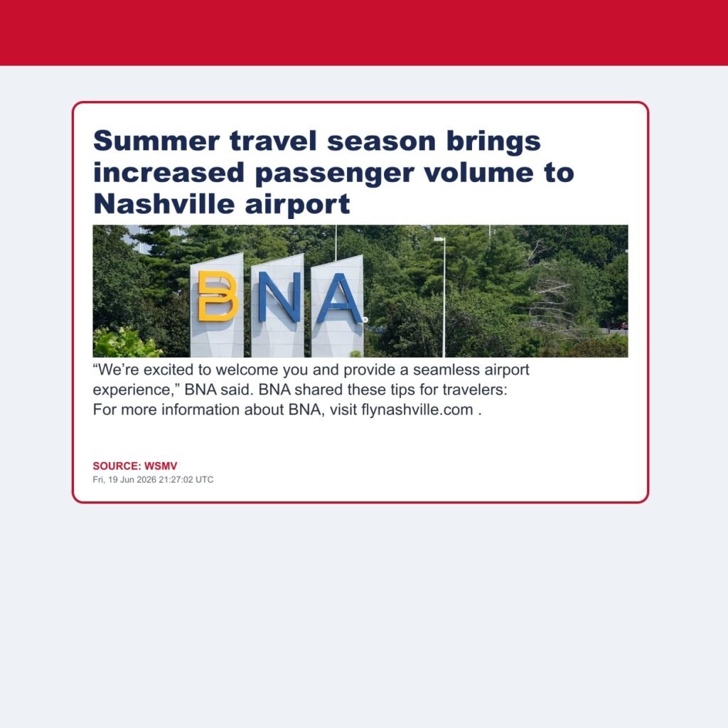 Summer travel season brings increased passenger volume to Nashville airport