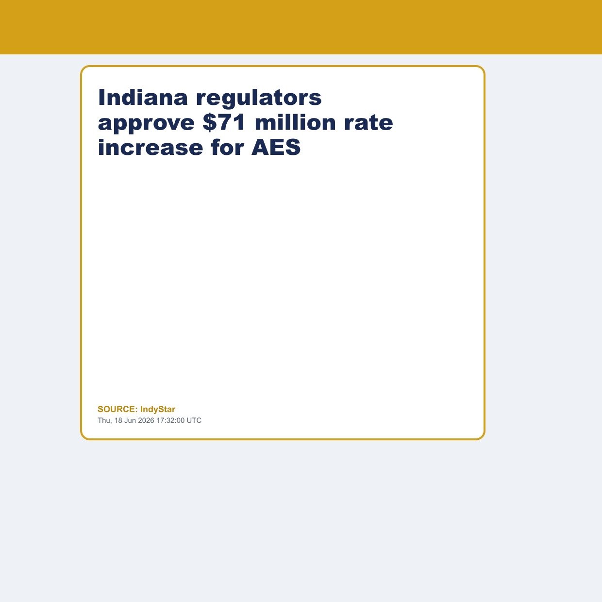 Indiana regulators approve $71 million rate increase for AES