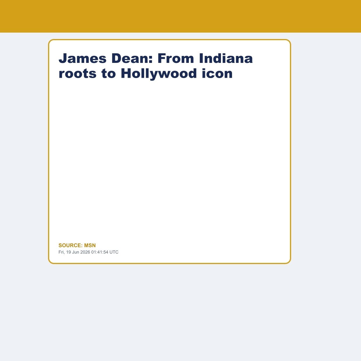 James Dean: From Indiana roots to Hollywood icon