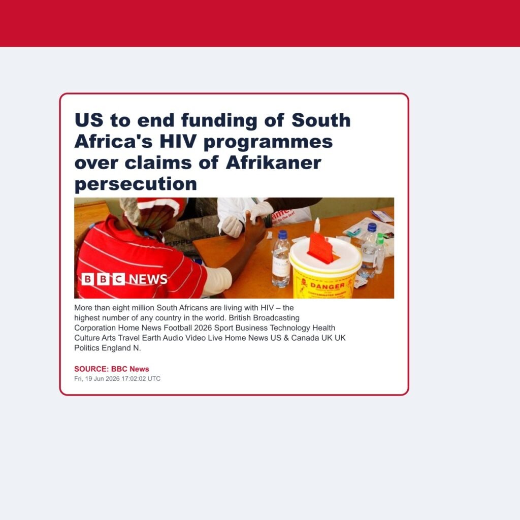 US to end funding of South Africa’s HIV programmes over claims of Afrikaner persecution