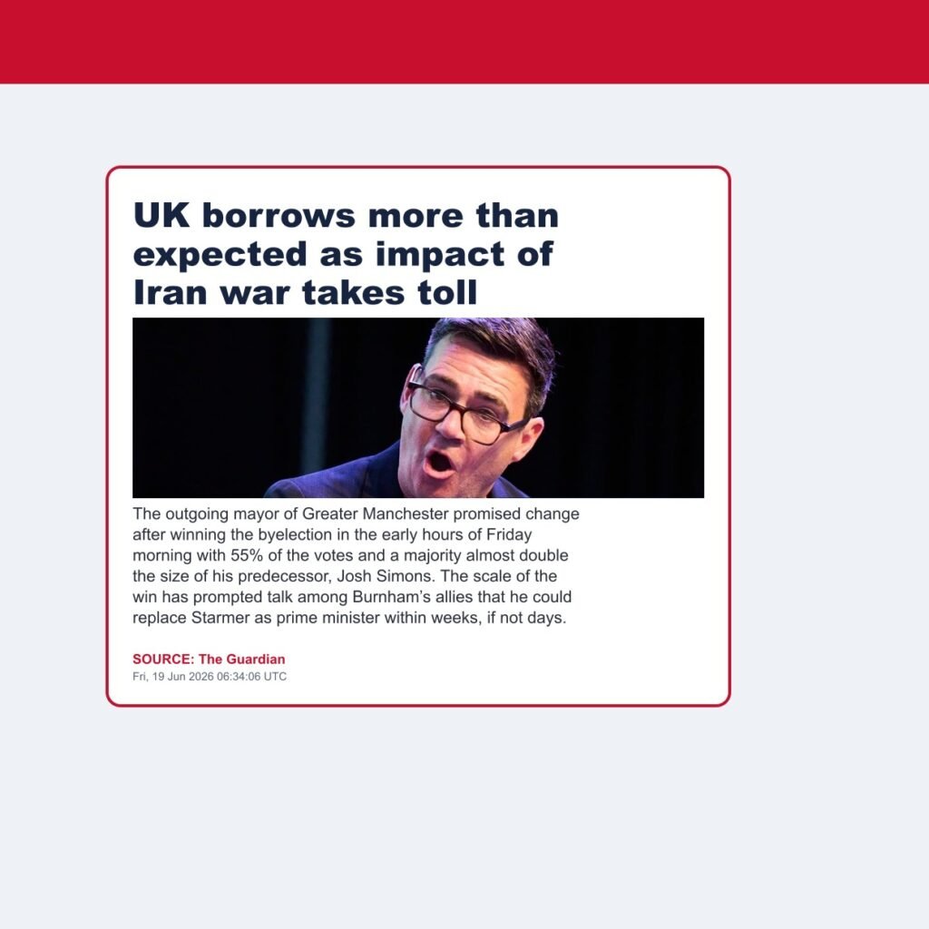 UK borrows more than expected as impact of Iran war takes toll