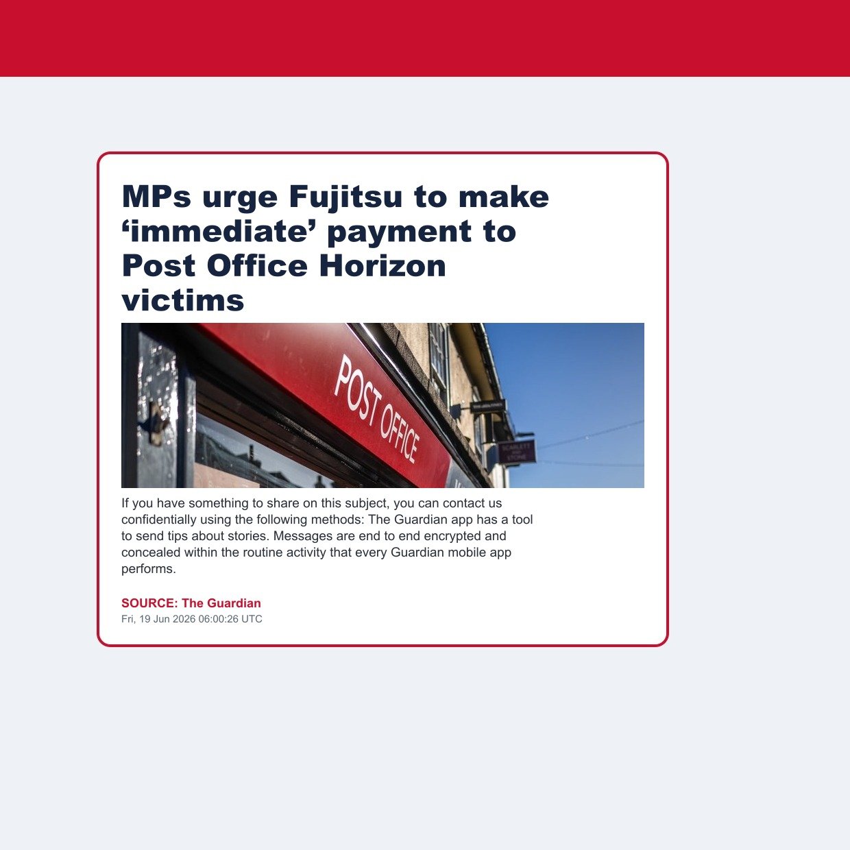 MPs urge Fujitsu to make ‘immediate’ payment to Post Office Horizon victims