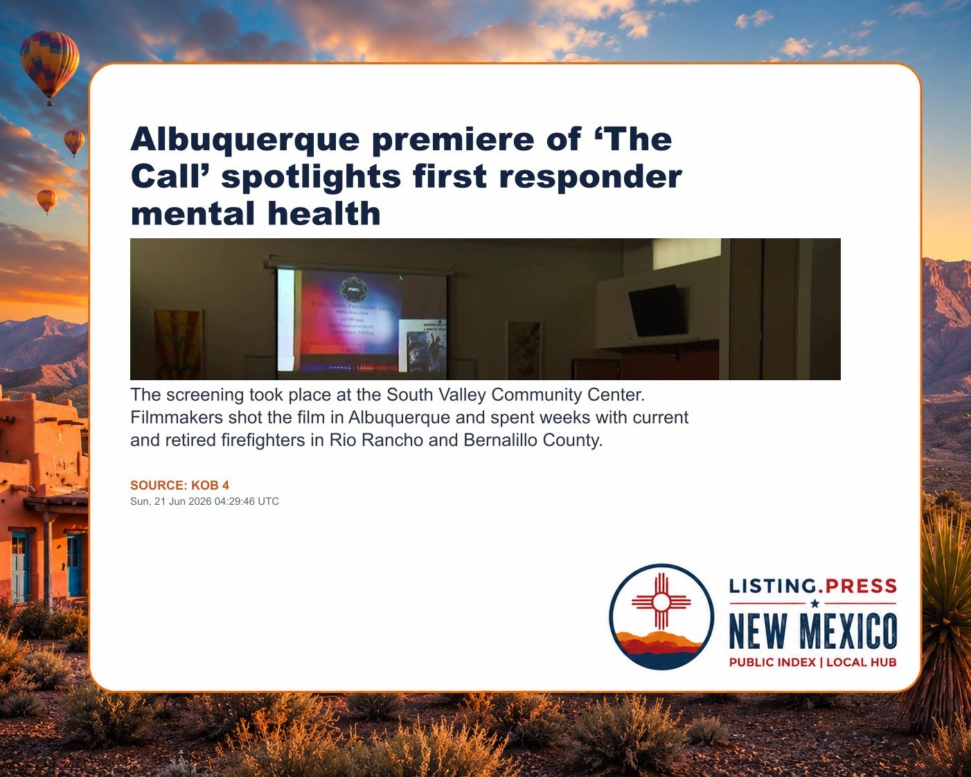 Albuquerque premiere of ‘The Call’ spotlights first responder mental health