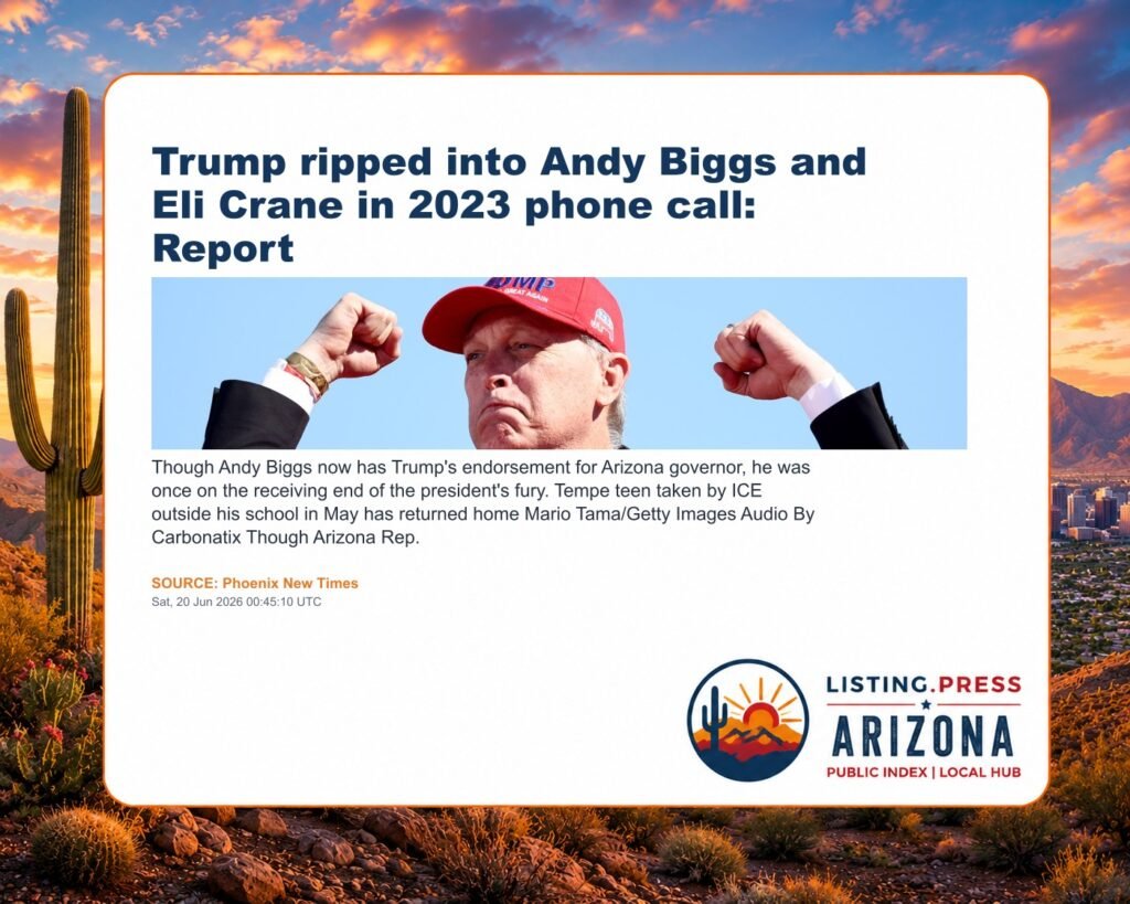 Trump ripped into Andy Biggs and Eli Crane in 2023 phone call: Report