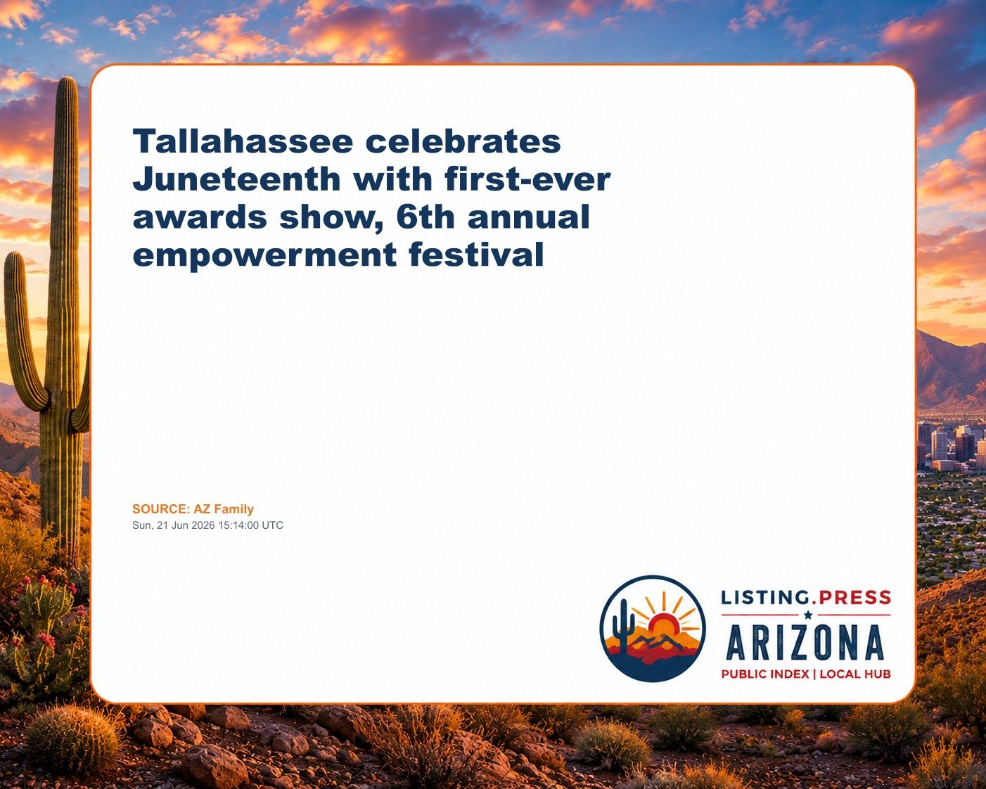 Tallahassee celebrates Juneteenth with first-ever awards show, 6th annual empowerment festival