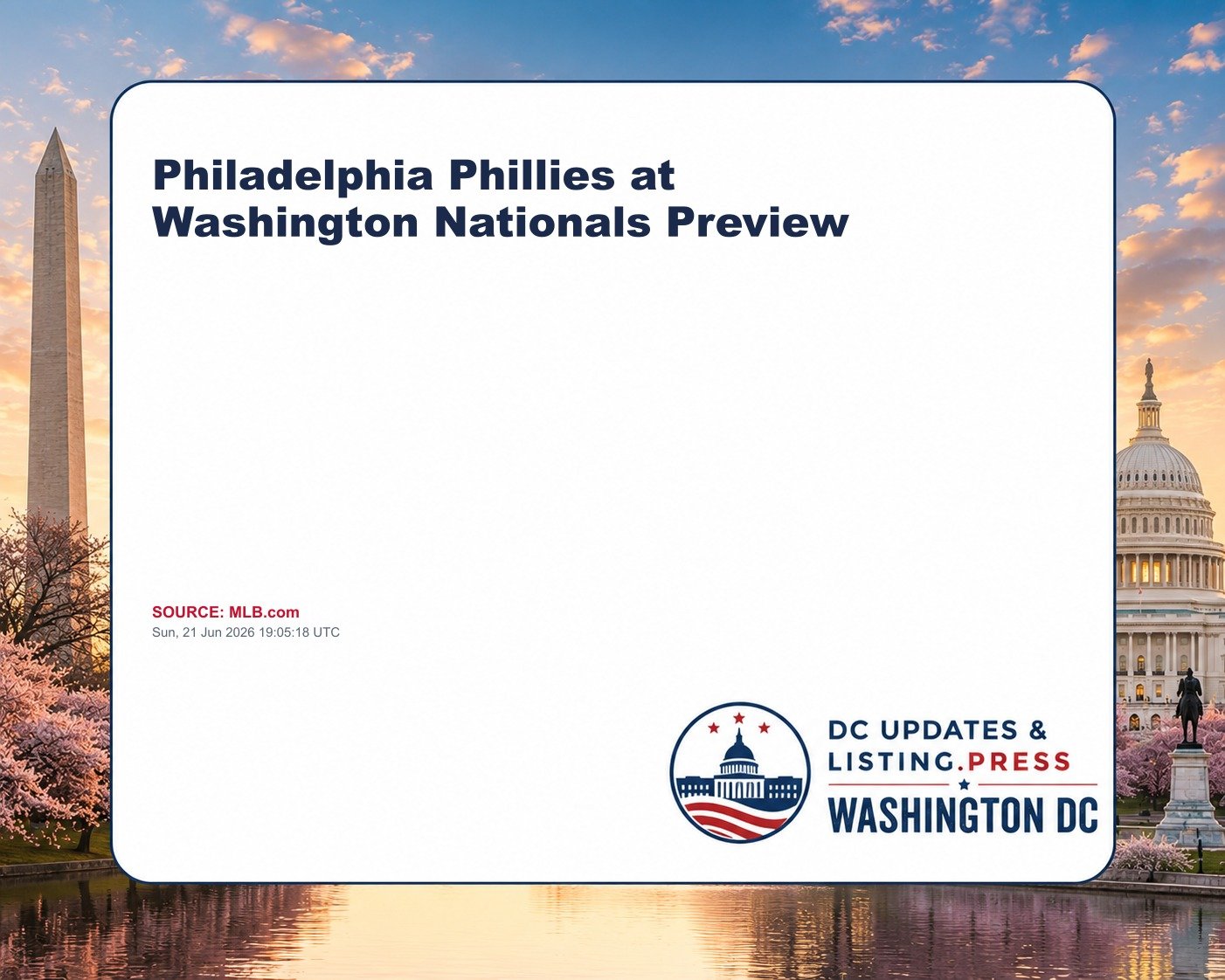 Philadelphia Phillies at Washington Nationals Preview