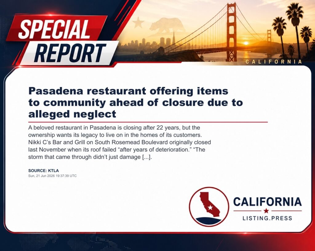 Pasadena restaurant offering items to community ahead of closure due to alleged neglect