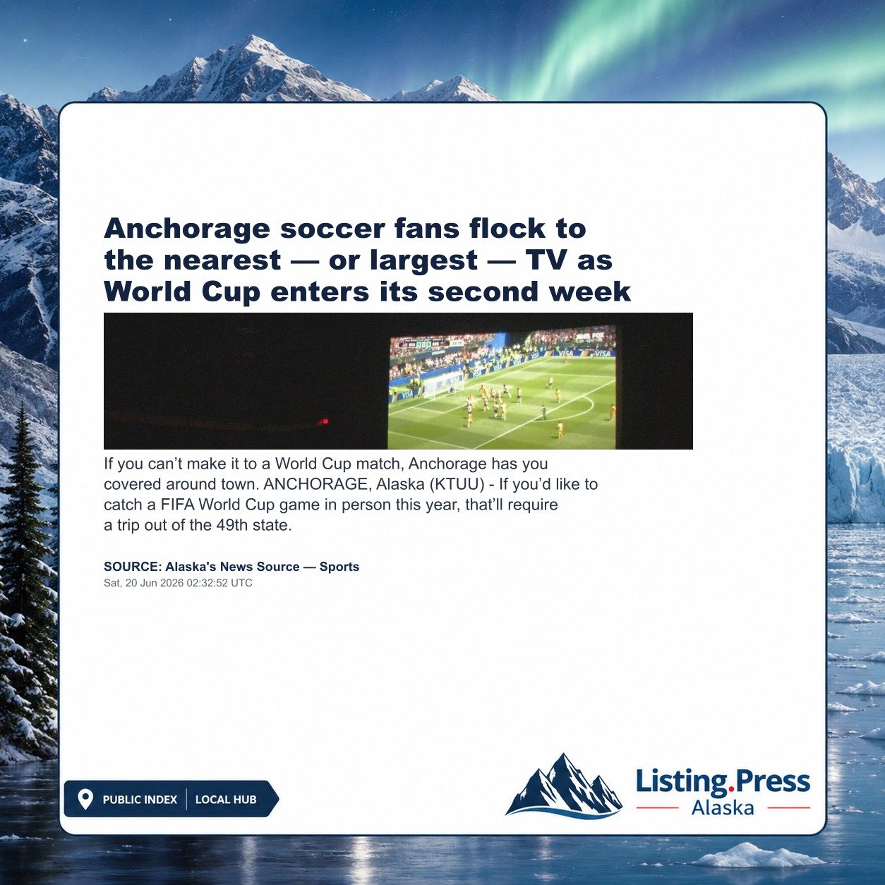 Anchorage soccer fans flock to the nearest — or largest — TV as World Cup enters its second week