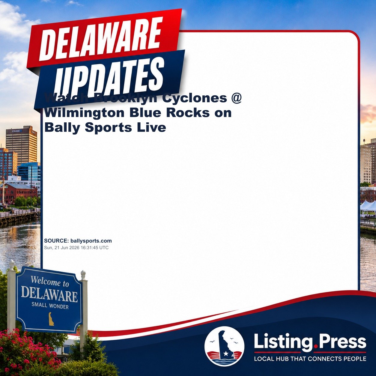 Watch Brooklyn Cyclones @ Wilmington Blue Rocks on Bally Sports Live