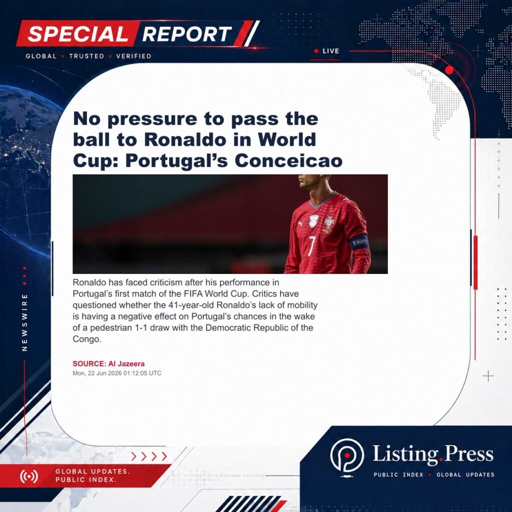 No pressure to pass the ball to Ronaldo in World Cup: Portugal’s Conceicao