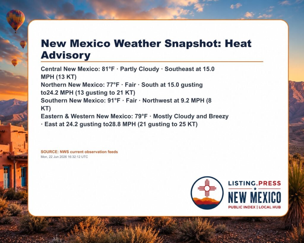 New Mexico Weather Snapshot: Heat Advisory