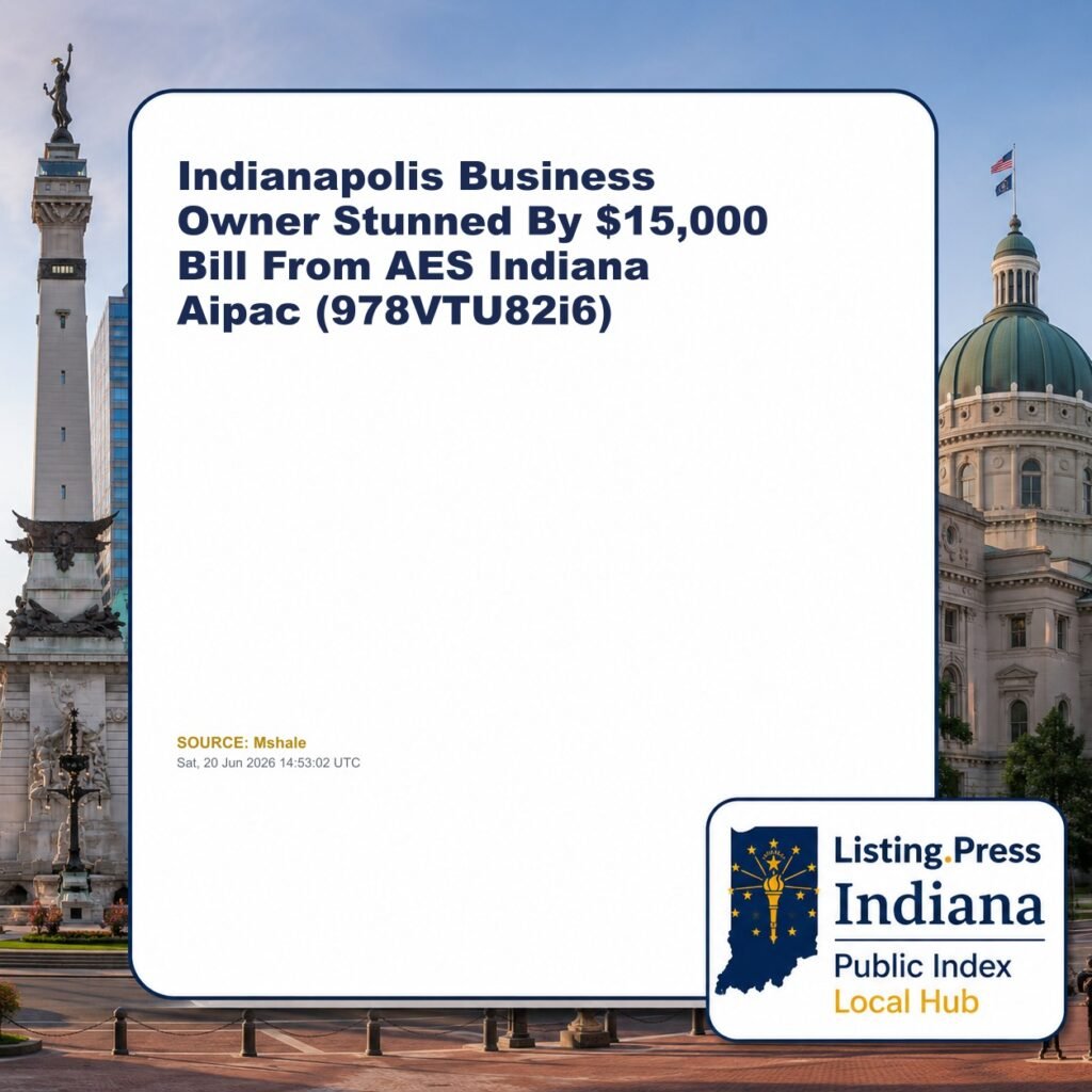 Indianapolis Business Owner Stunned By $15,000 Bill From AES Indiana Aipac (978VTU82i6)
