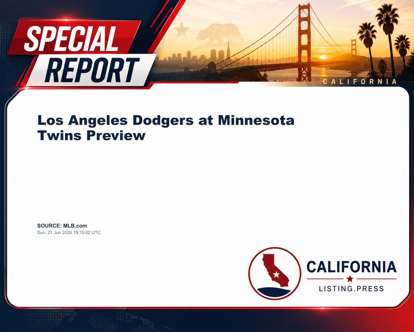 Los Angeles Dodgers at Minnesota Twins Preview