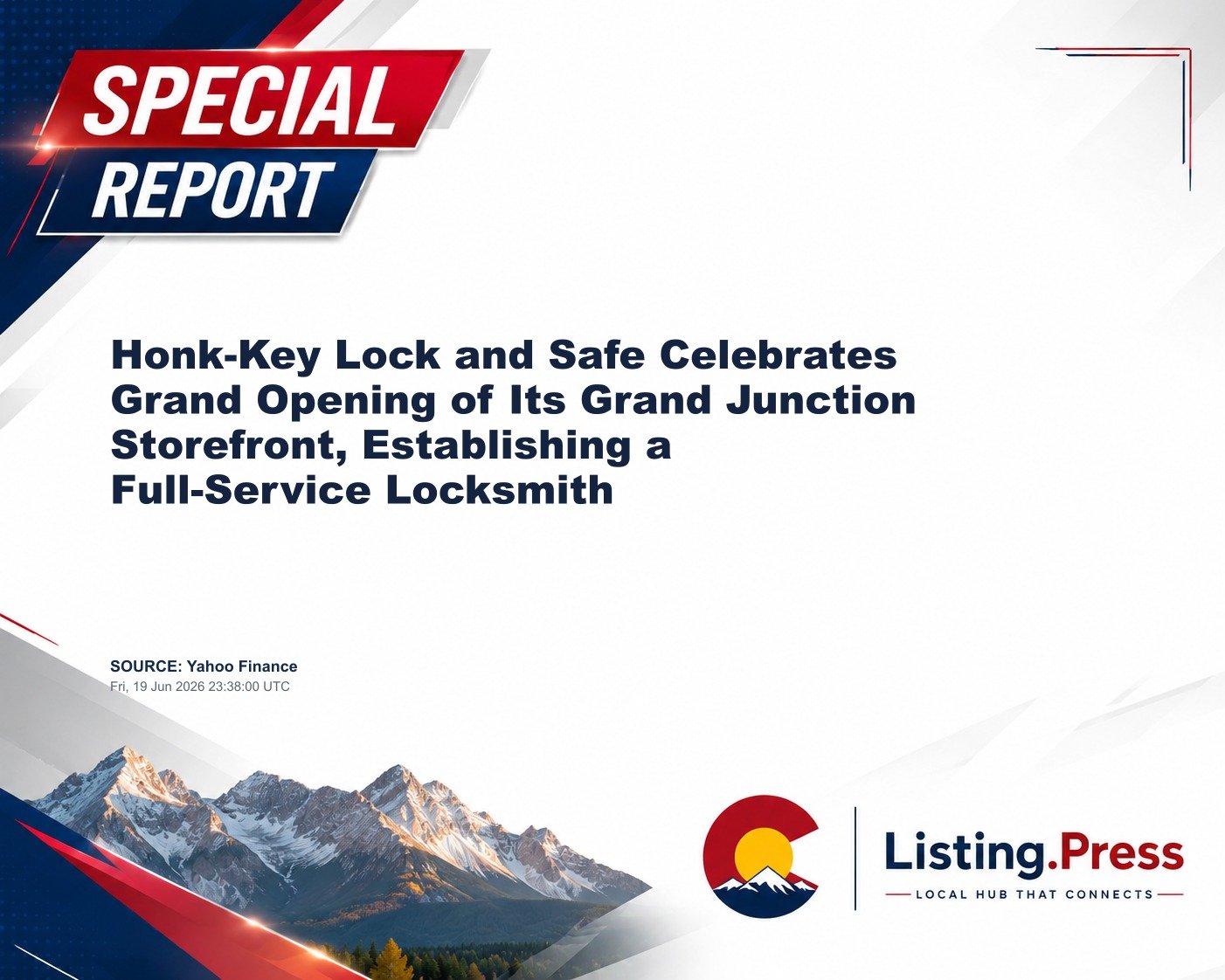 Honk-Key Lock and Safe Celebrates Grand Opening of Its Grand Junction Storefront, Establishing a Full-Service Locksmith