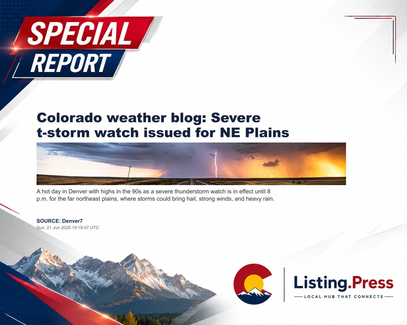 Colorado weather blog: Severe t-storm watch issued for NE Plains