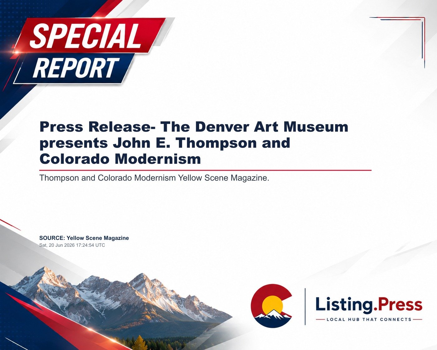 Press Release- The Denver Art Museum presents John E. Thompson and Colorado Modernism