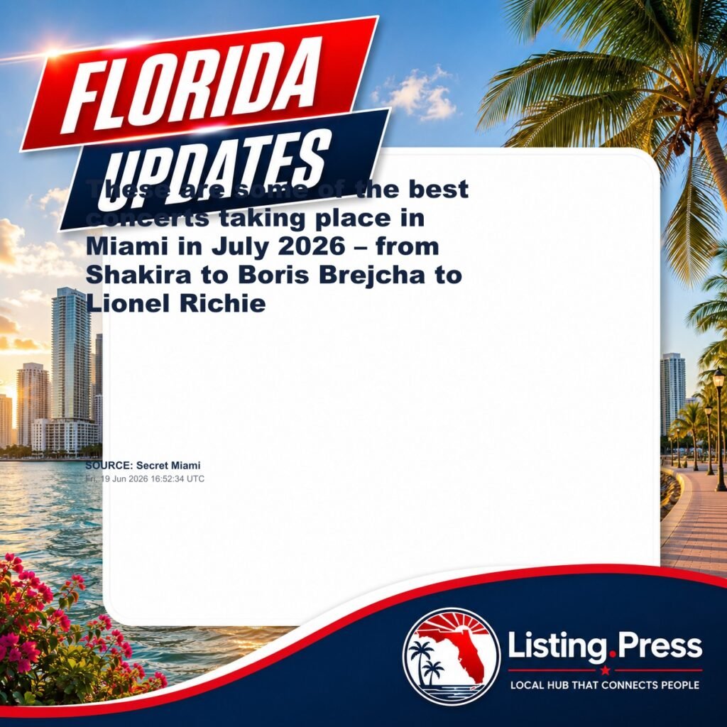 These are some of the best concerts taking place in Miami in July 2026 – from Shakira to Boris Brejcha to Lionel Richie