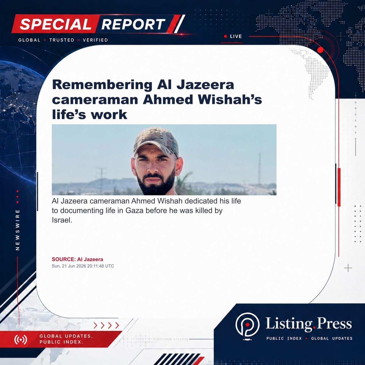 Remembering Al Jazeera cameraman Ahmed Wishah’s life’s work