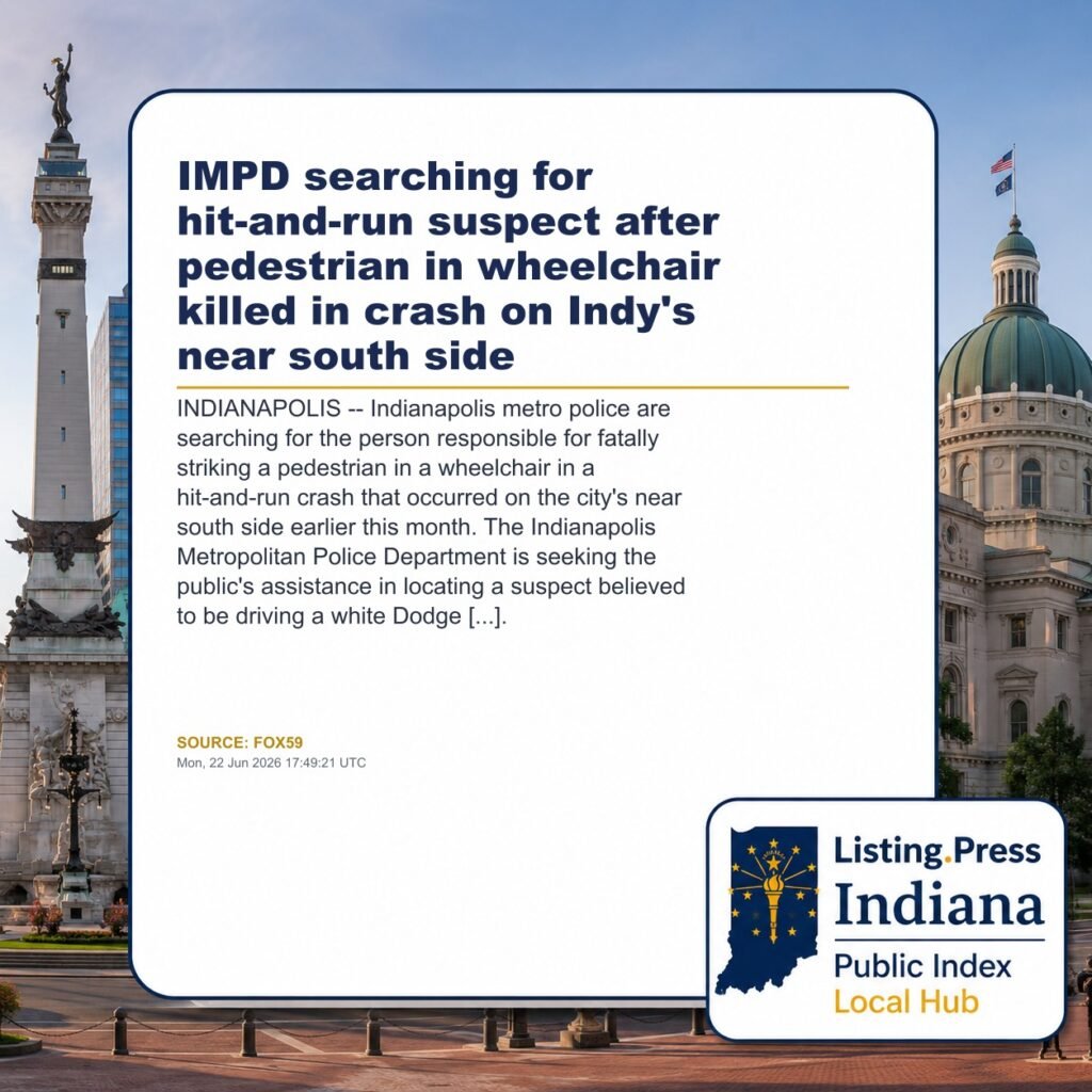 IMPD searching for hit-and-run suspect after pedestrian in wheelchair killed in crash on Indy’s near south side