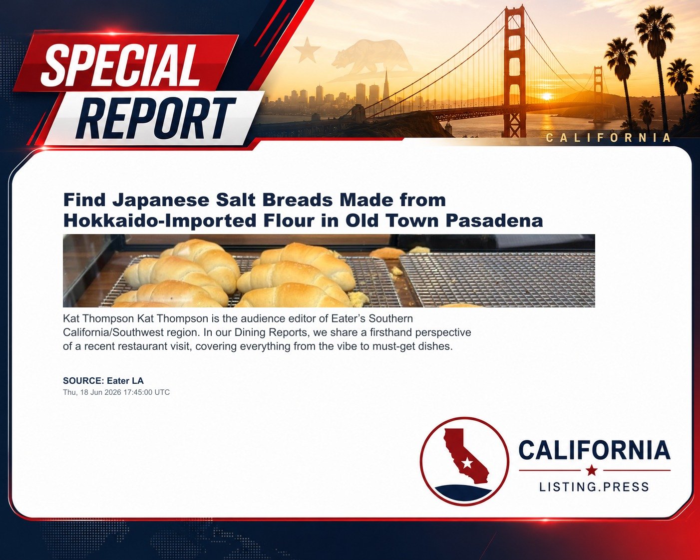 Find Japanese Salt Breads Made from Hokkaido-Imported Flour in Old Town Pasadena