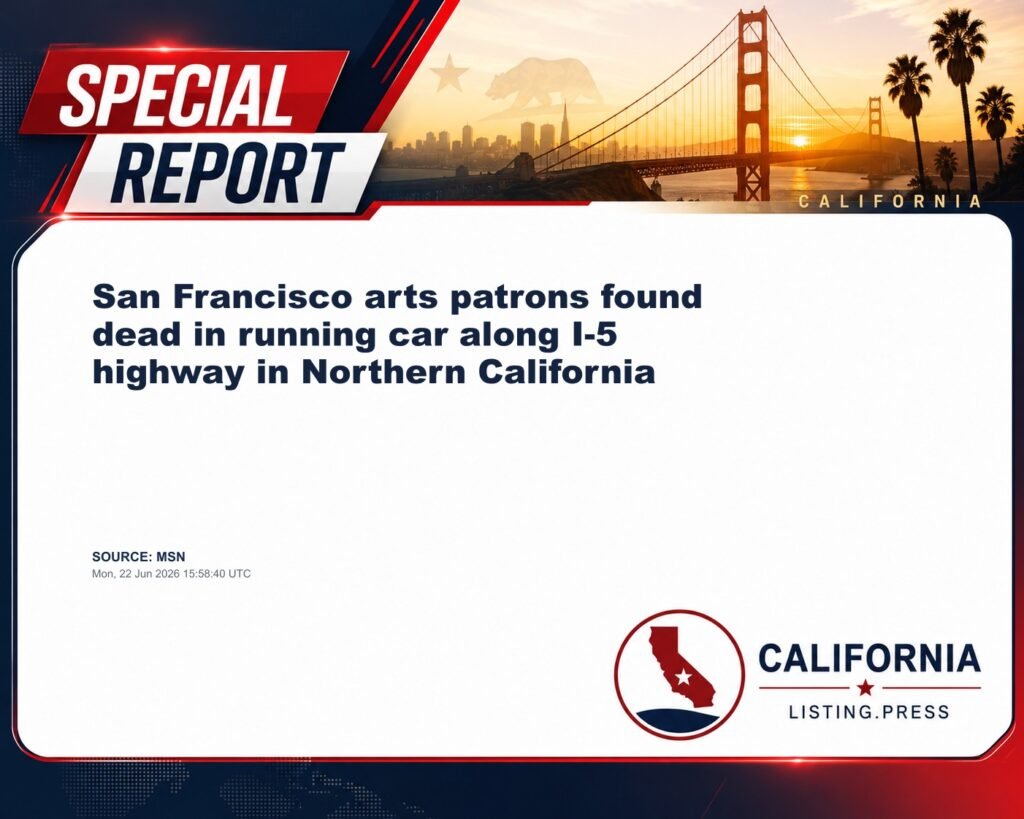 San Francisco arts patrons found dead in running car along I-5 highway in Northern California