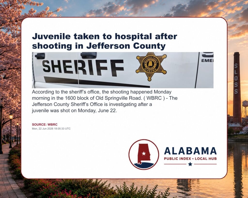 Juvenile taken to hospital after shooting in Jefferson County