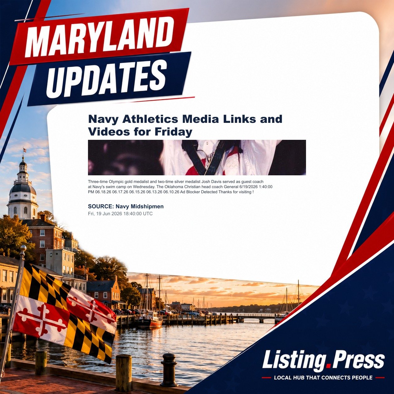 Navy Athletics Media Links and Videos for Friday
