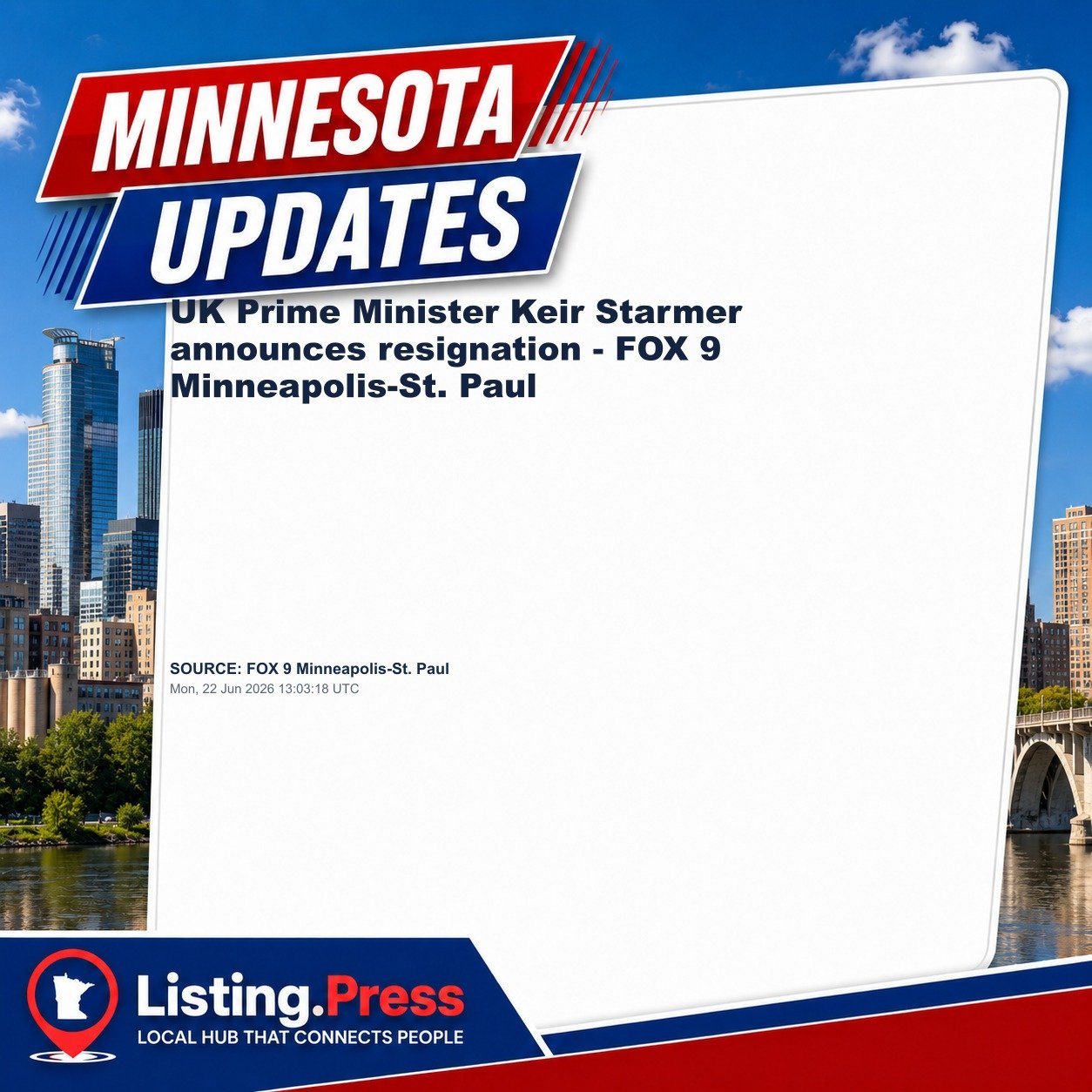 UK Prime Minister Keir Starmer announces resignation - FOX 9 Minneapolis-St. Paul