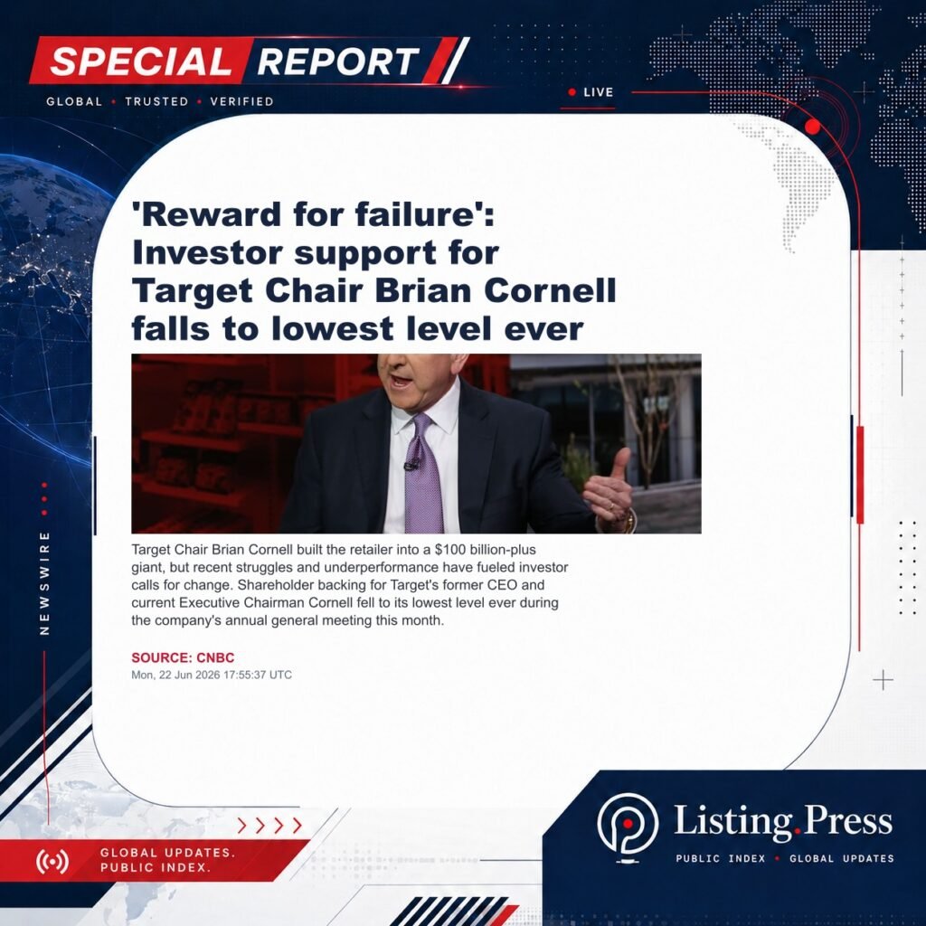 ‘Reward for failure’: Investor support for Target Chair Brian Cornell falls to lowest level ever