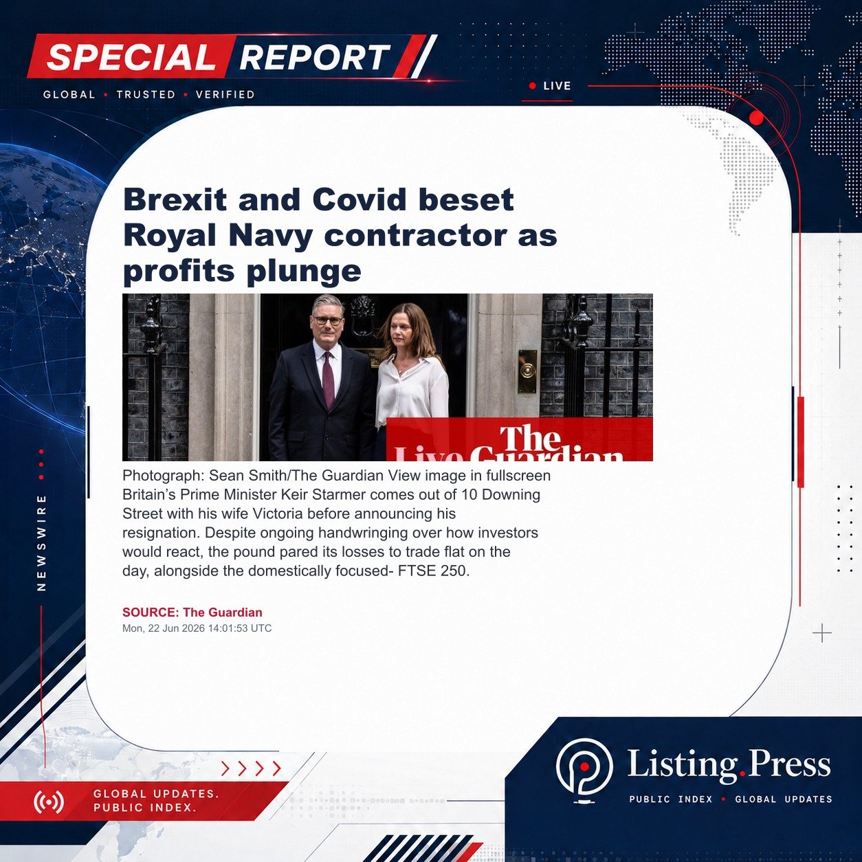 Brexit and Covid beset Royal Navy contractor as profits plunge