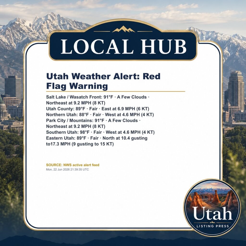 Utah Weather Alert: Red Flag Warning