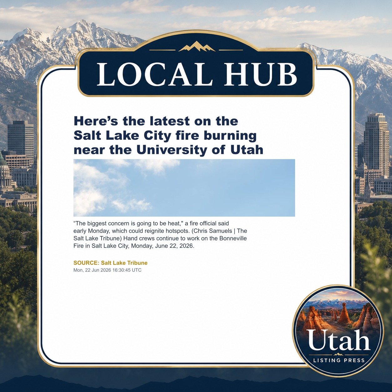 Here’s the latest on the Salt Lake City fire burning near the University of Utah