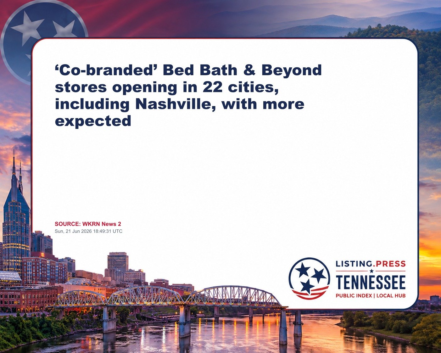 ‘Co-branded’ Bed Bath & Beyond stores opening in 22 cities, including Nashville, with more expected