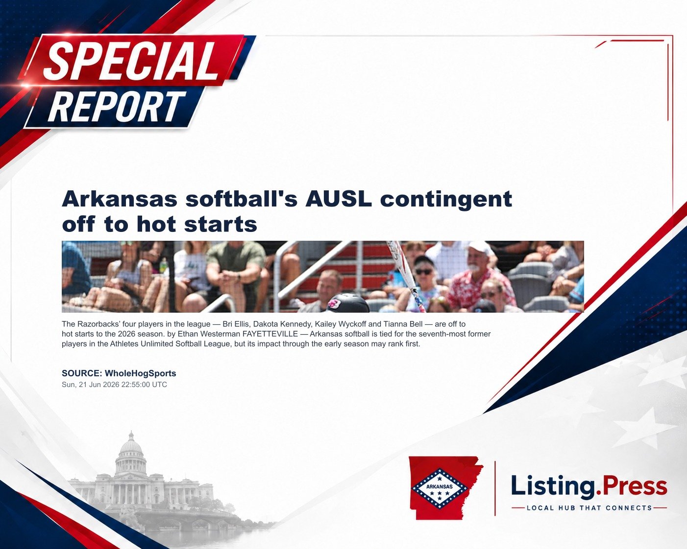 Arkansas softball's AUSL contingent off to hot starts