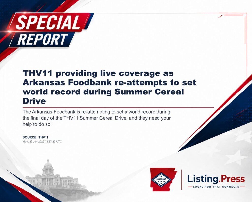 THV11 providing live coverage as Arkansas Foodbank re-attempts to set world record during Summer Cereal Drive