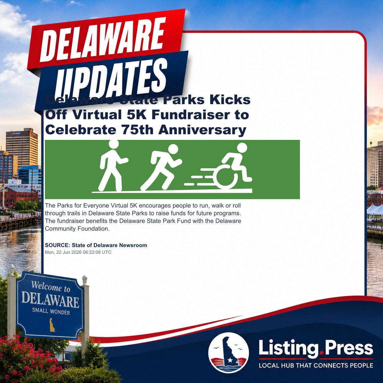Delaware State Parks Kicks Off Virtual 5K Fundraiser to Celebrate 75th Anniversary