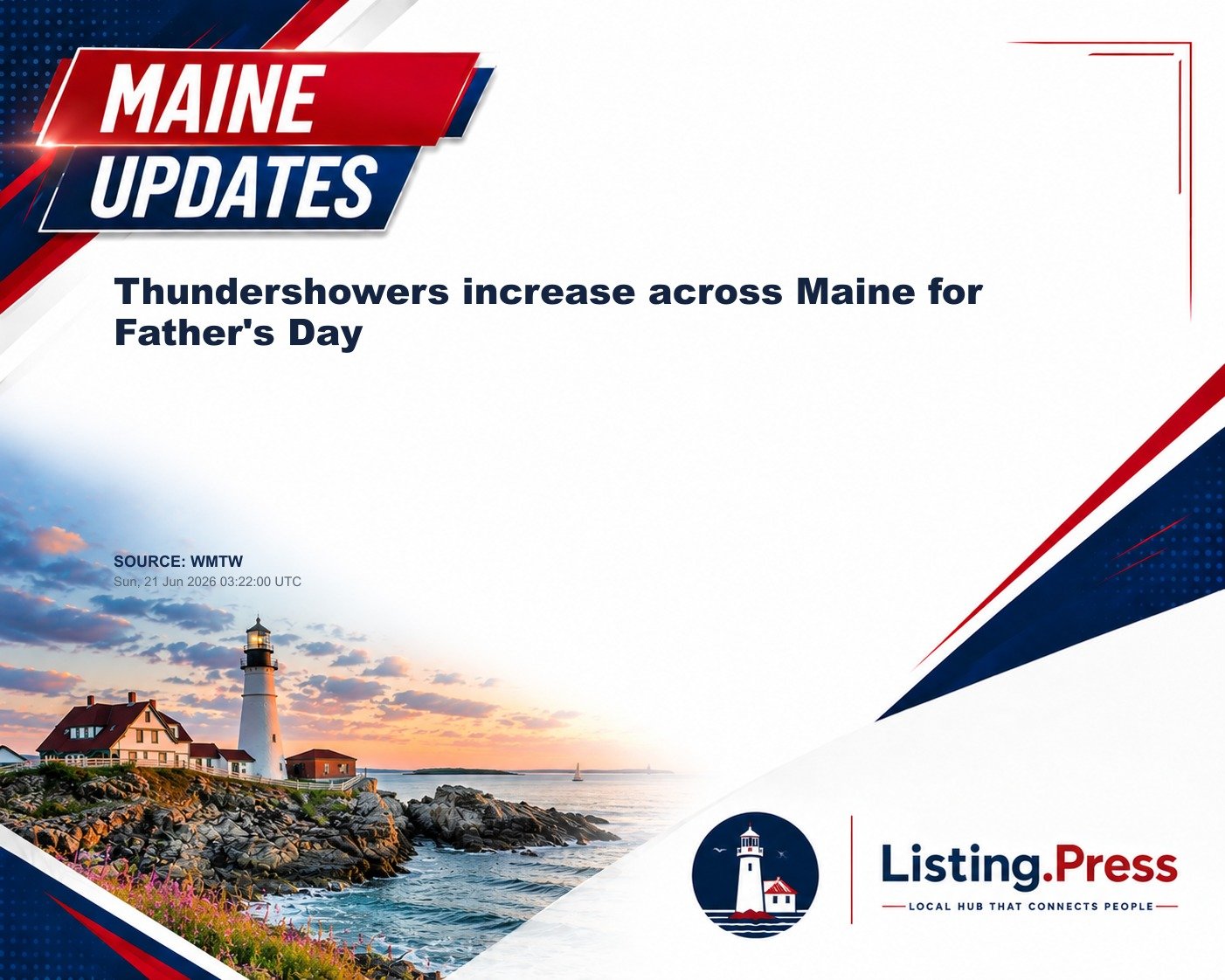 Thundershowers increase across Maine for Father's Day