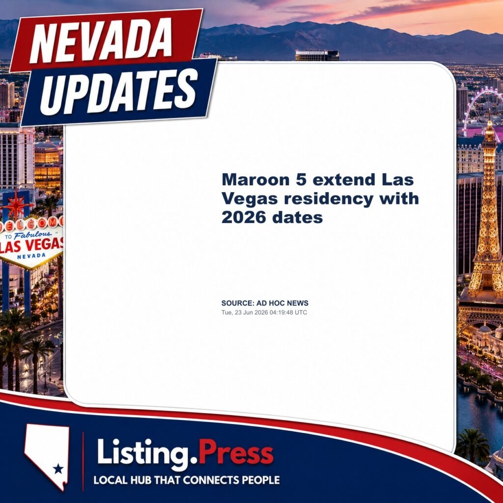 Maroon 5 extend Las Vegas residency with 2026 dates