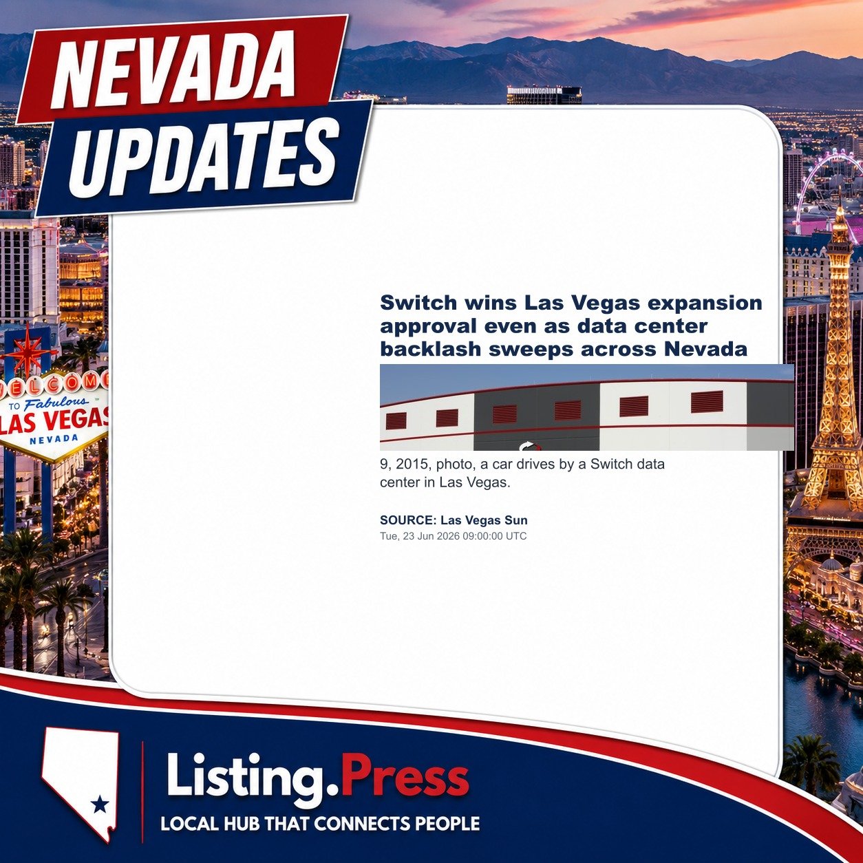 Switch wins Las Vegas expansion approval even as data center backlash sweeps across Nevada