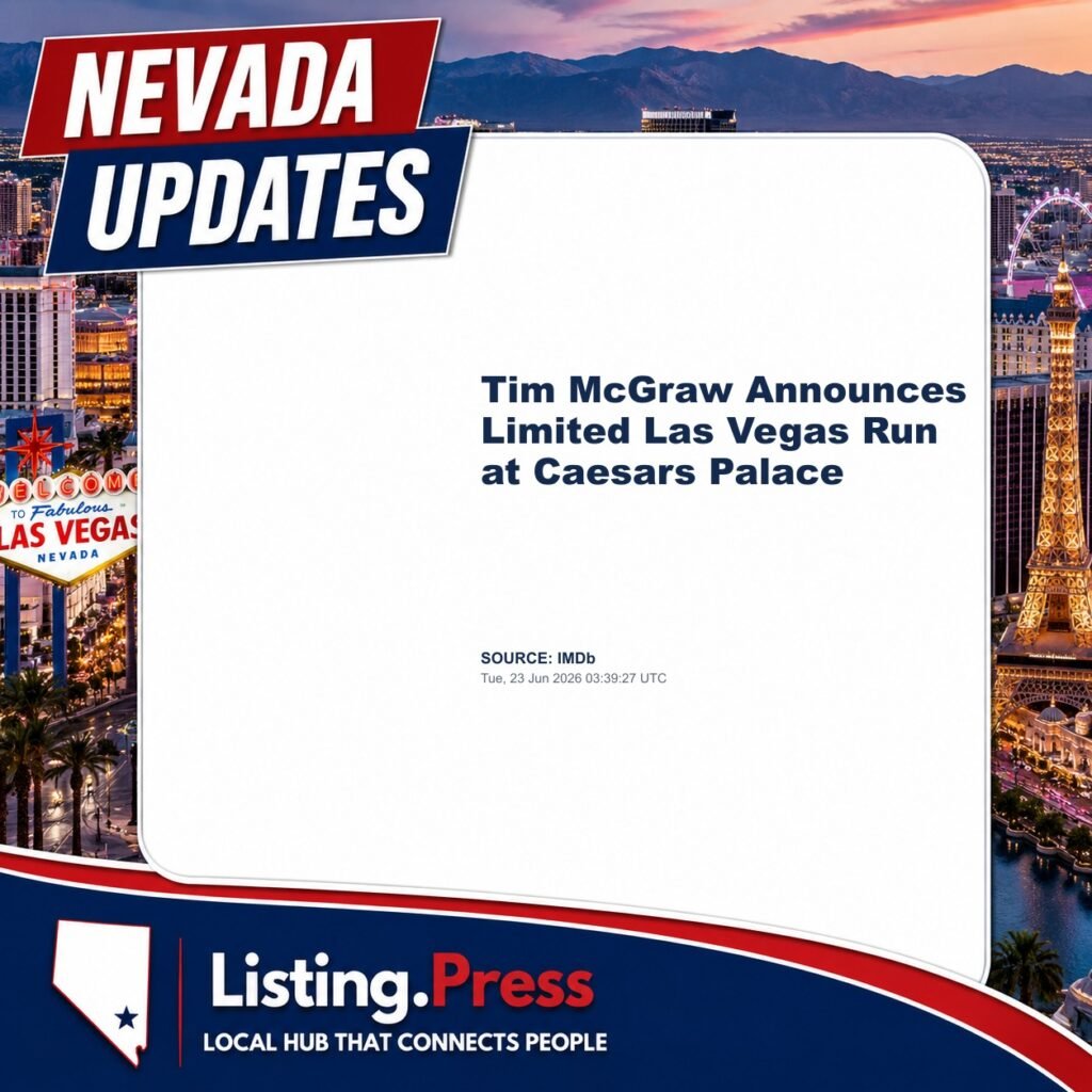 Tim McGraw Announces Limited Las Vegas Run at Caesars Palace