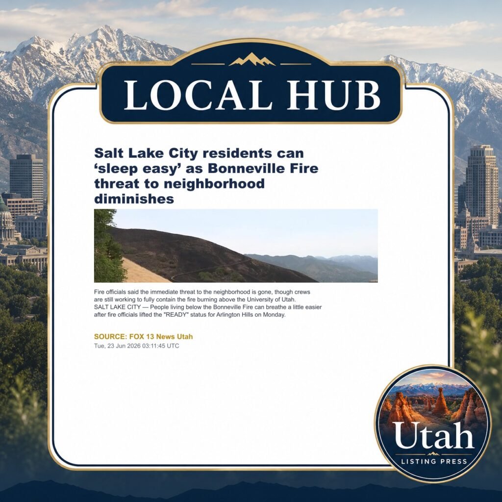 Salt Lake City residents can ‘sleep easy’ as Bonneville Fire threat to neighborhood diminishes