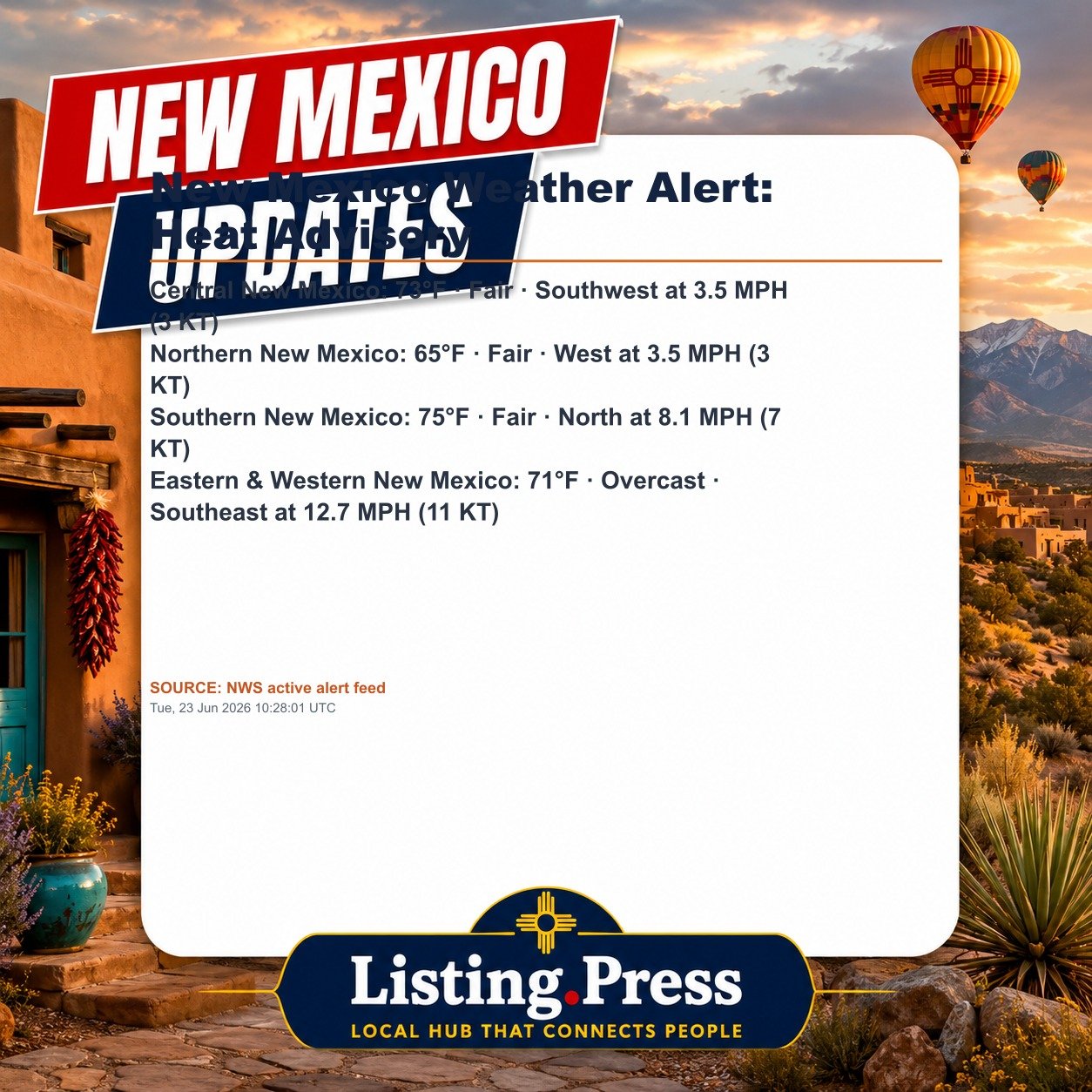 New Mexico Weather Alert: Heat Advisory