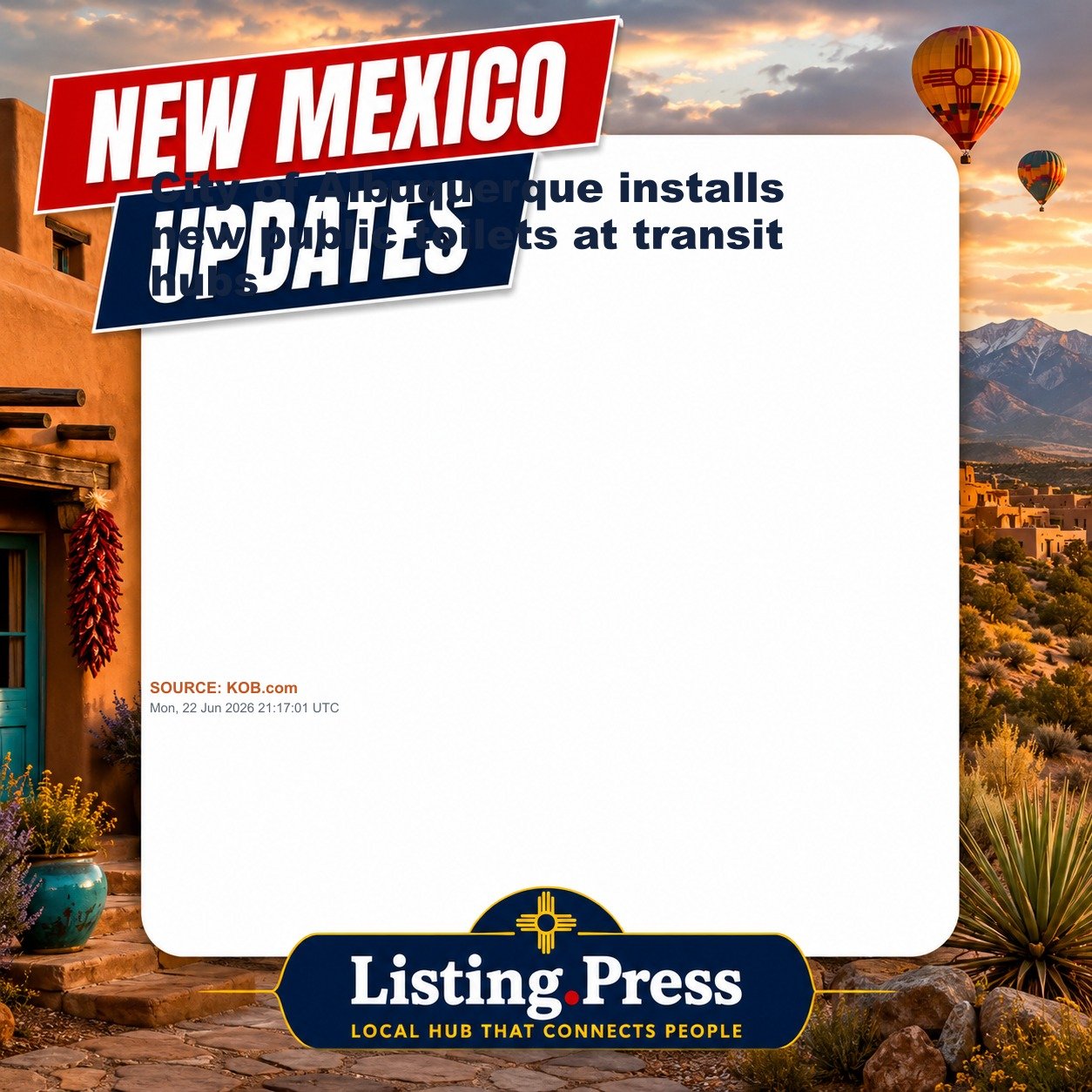 City of Albuquerque installs new public toilets at transit hubs