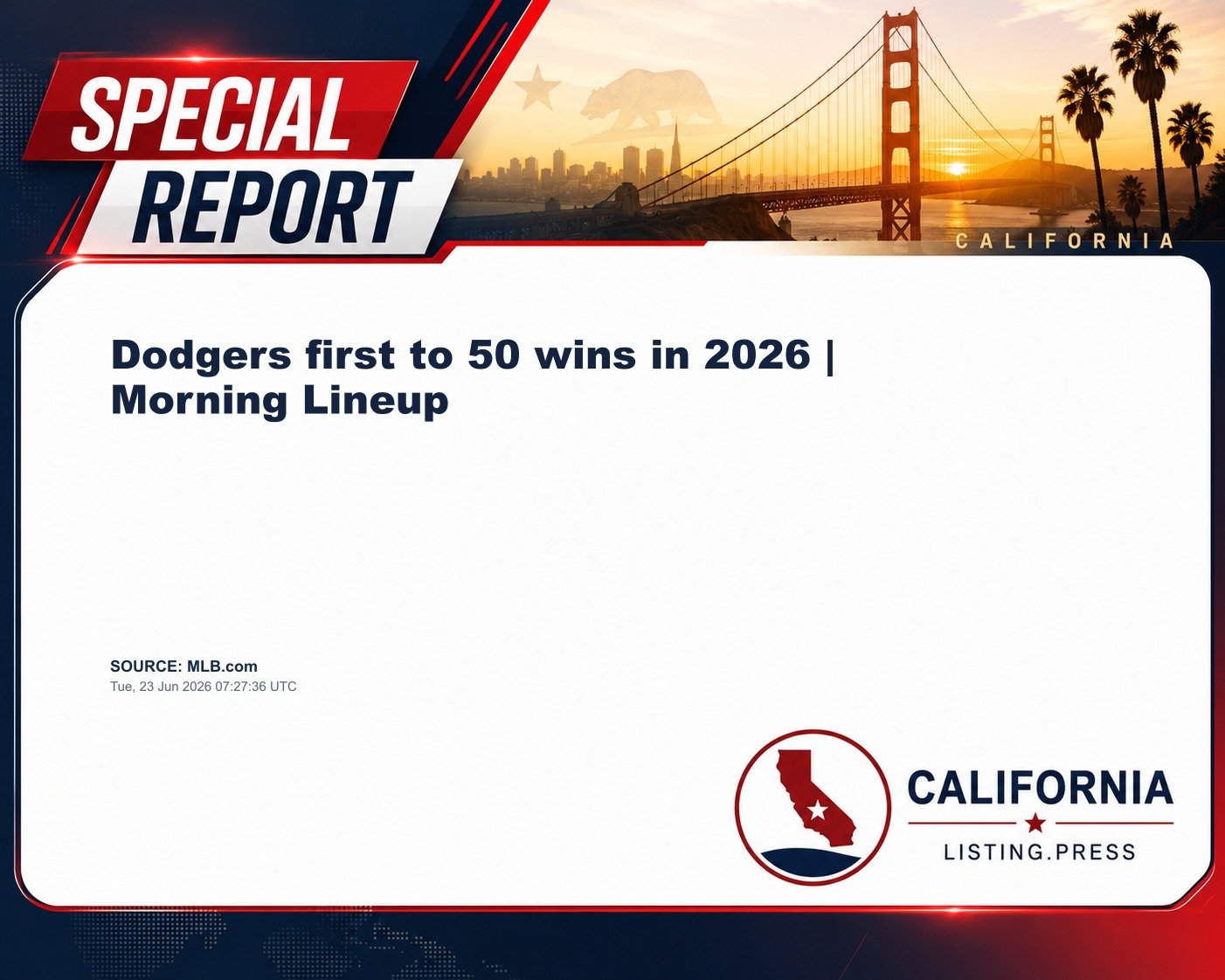 Dodgers first to 50 wins in 2026 | Morning Lineup