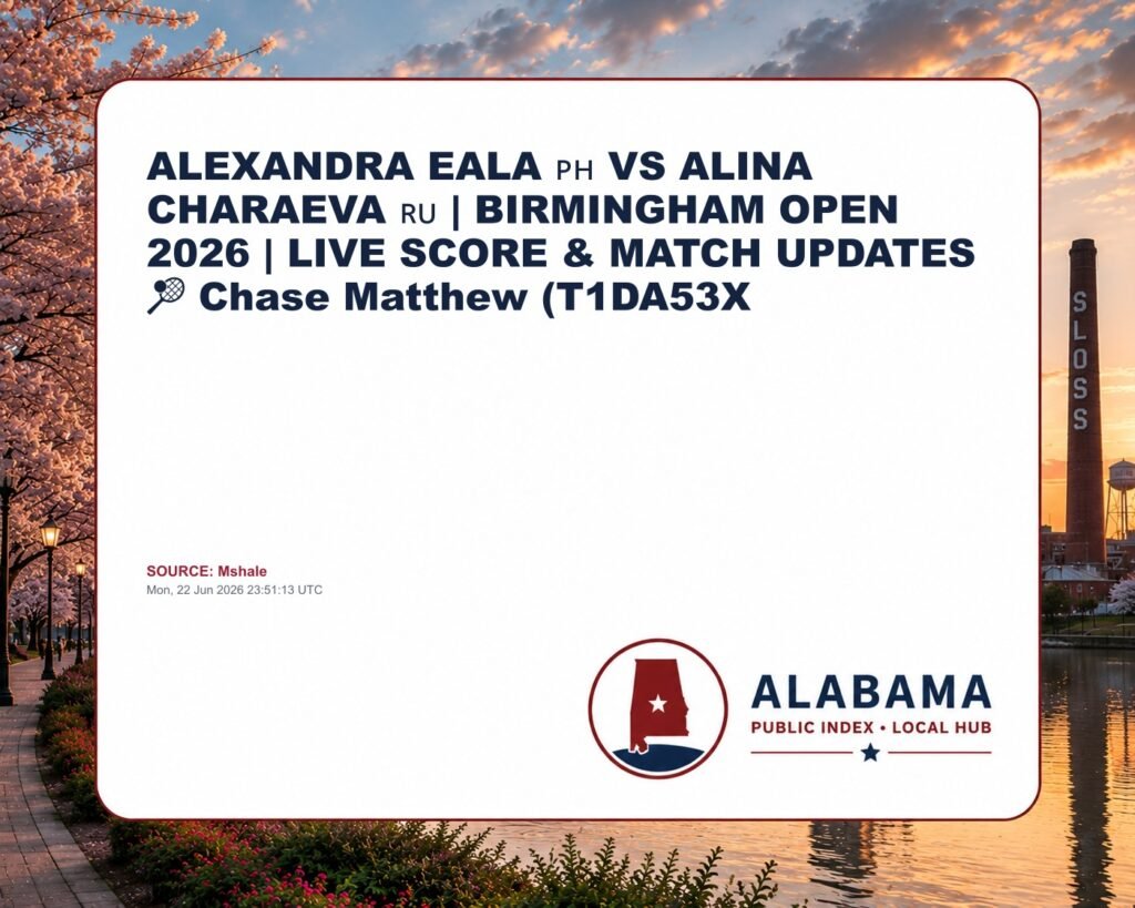 ALEXANDRA EALA 🇵🇭 VS ALINA CHARAEVA 🇷🇺 | BIRMINGHAM OPEN 2026 | LIVE SCORE & MATCH UPDATES 🎾 Chase Matthew (T1DA53X