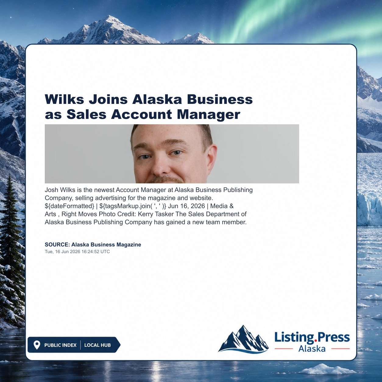 Wilks Joins Alaska Business as Sales Account Manager