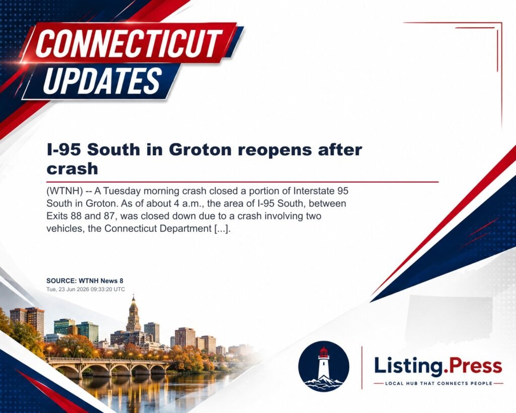 I-95 South in Groton reopens after crash